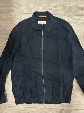 Far Afield Navy Zip-Front Harrington Style Jacket